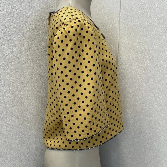 Diane Dickinson Women’s Vintage Polka Dot Blouse – Yellow – Size 14 - Picture 3 of 12